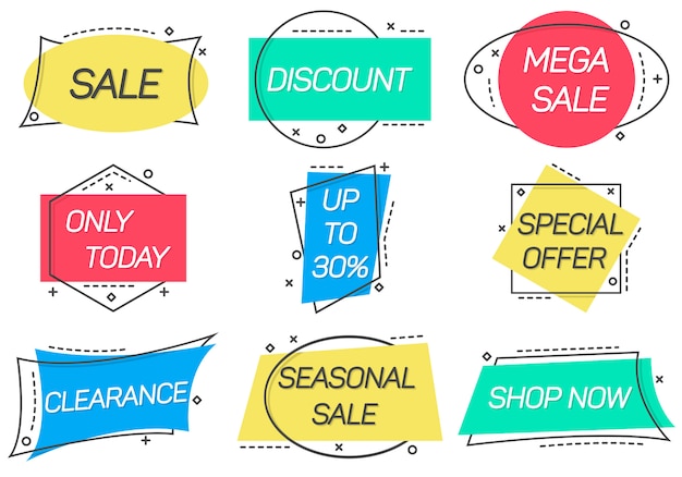 Sale stickers isolated on white background