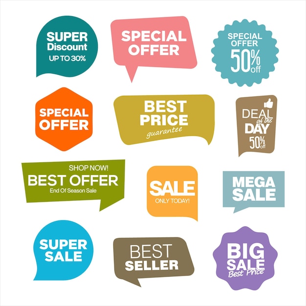 Sale stickers and tags collection vector illustration