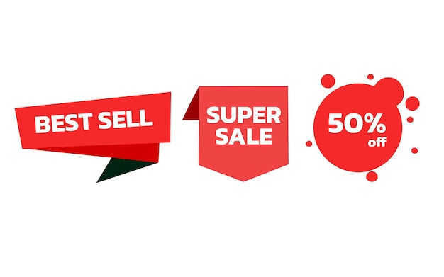 Sale tags BEST SELL SUPER SALE 50 off