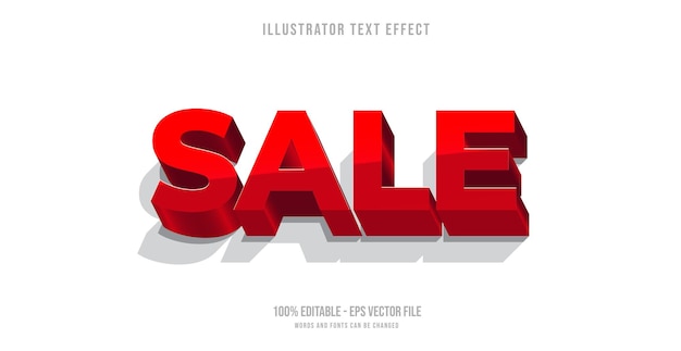 Vector sale text effect, editable text style