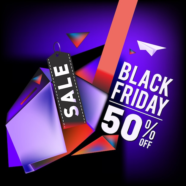 Sale Up to 50% Black Friday Poster Design Template