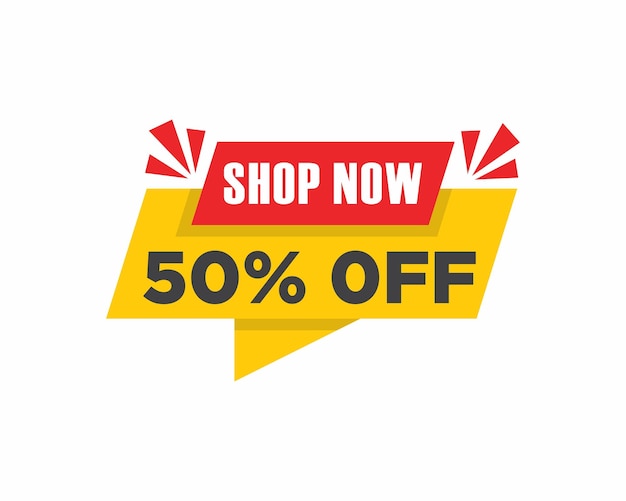 Sale vector banner template shop now special offer 50 limited time only