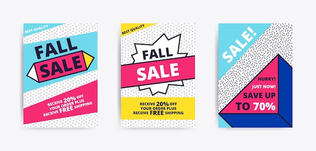 Sale website banner template. Bright youth colorful vector illustrations for social media, posters, email, print, ads designs, promotional material. Yellow Pink Blue black and white