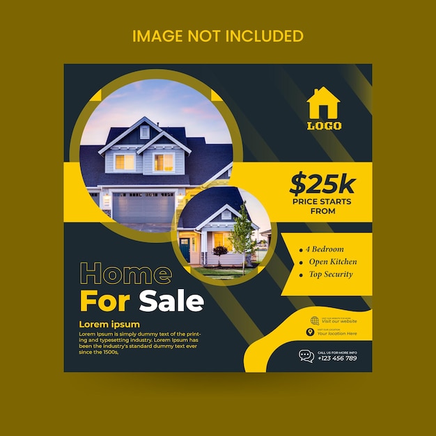 For sale your dream home Modern social media posts are suitable for real estate sales home sales