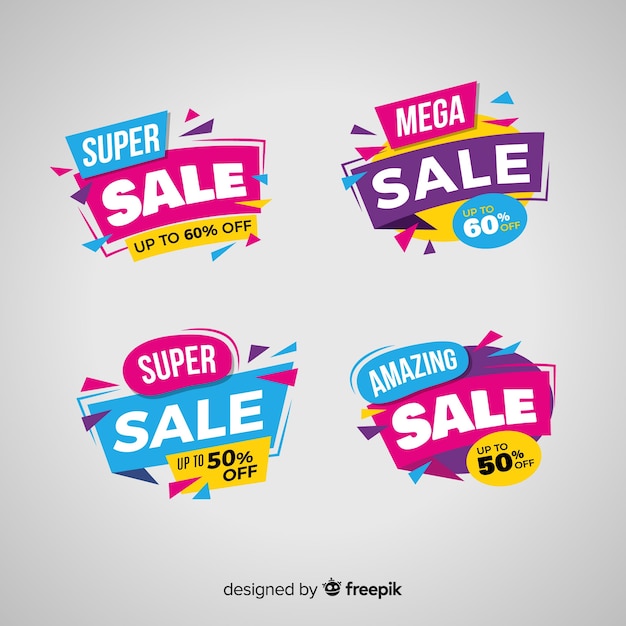 Sales banner collection in abstract style