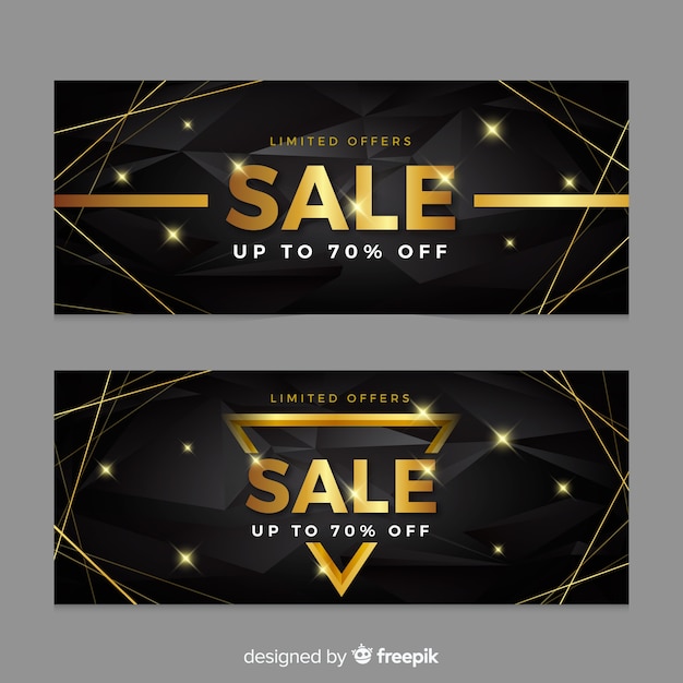 Sales banner in golden style