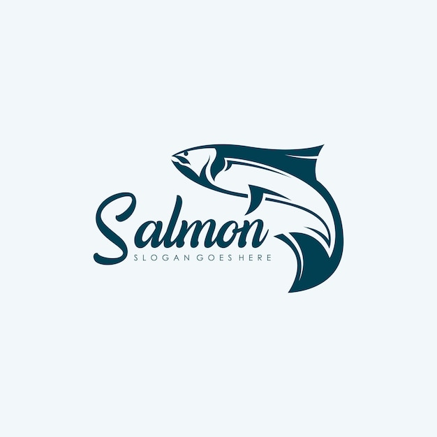 Salmon fish logo design concept vector