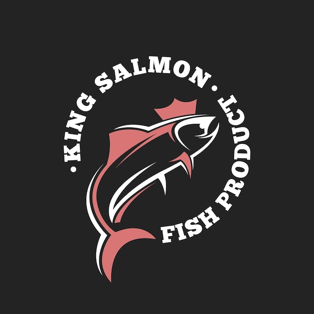 Salmon fish logo design concept vector