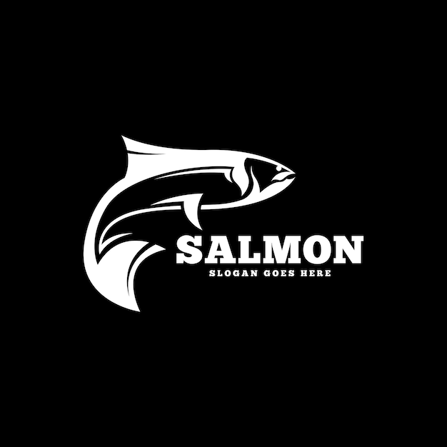 Salmon fish logo design concept vector