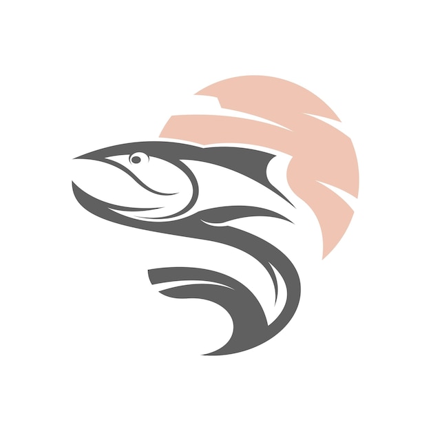 Salmon fish logo design concept vector