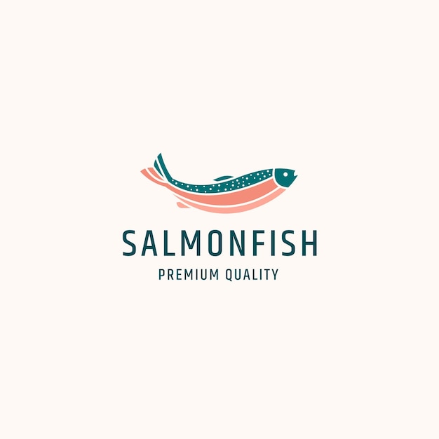 Salmon fish logo icon design template illustration