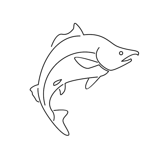 Salmon Fish outline illustration