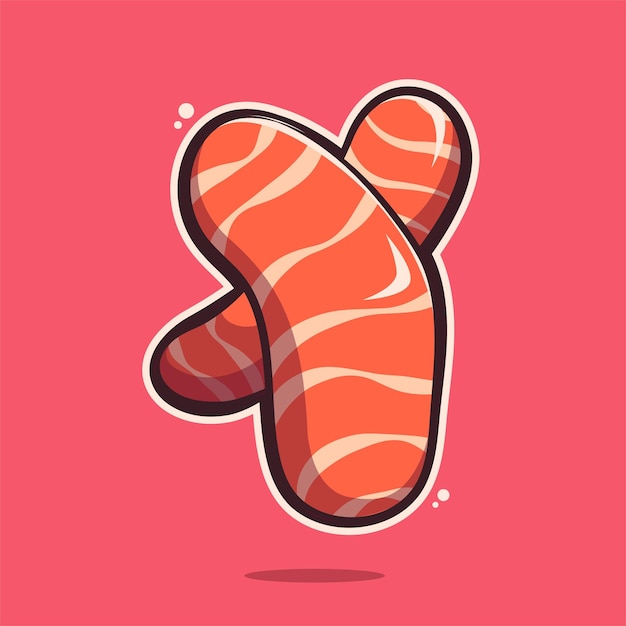 Salmon sushi art illustration