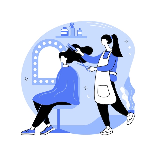 Salon haircut isolated cartoon vector illustrations