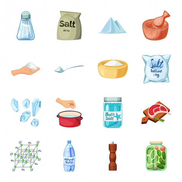 Salt cartoon icon set