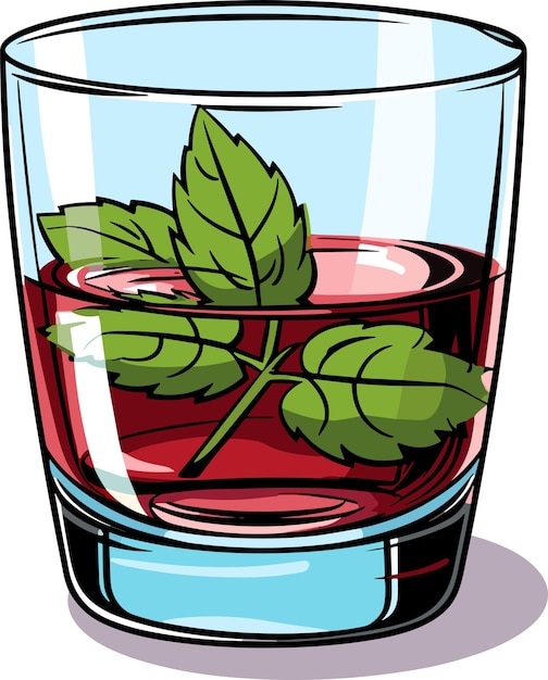 Sambuca cocktail in a glass simple vector icon illustration