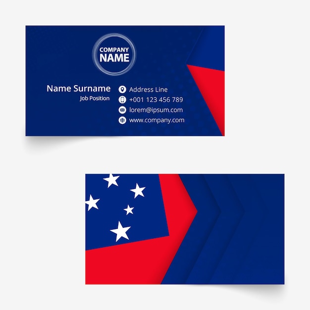 Samoa Flag Business Card, standard size (90x50 mm) business card template.