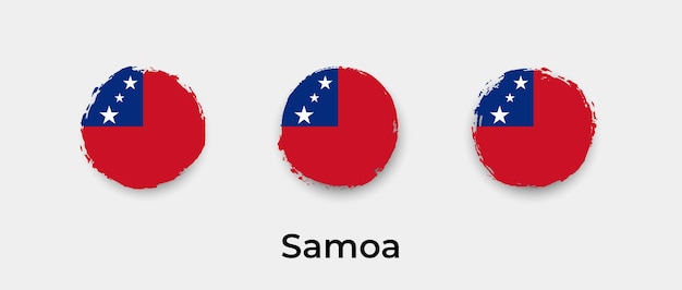 Samoa flag grunge bubbles icon vector illustration