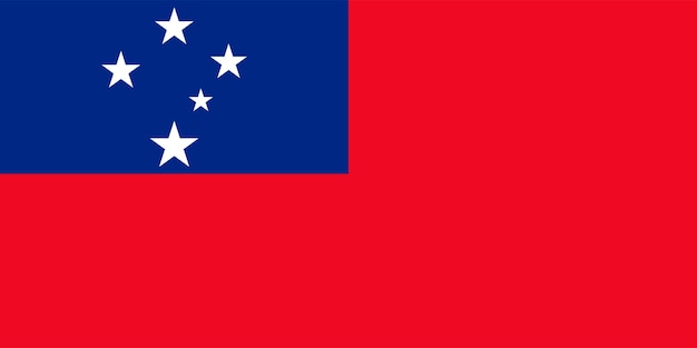 Samoa flag official colors and proportion Vector illustration