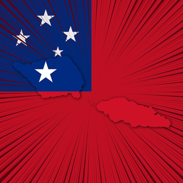 Samoa Independence Day Map Design