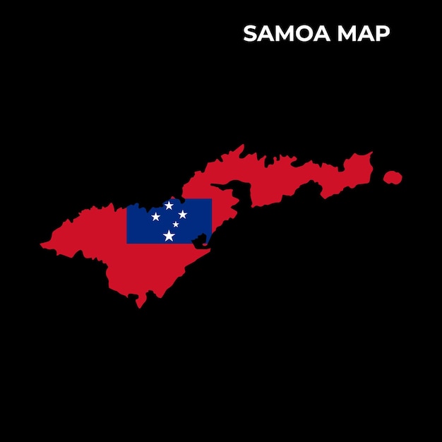 Samoa National Flag Map Design Illustration Of Samoa Country Flag Inside The Map vector image