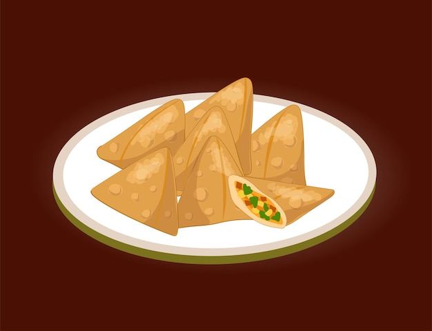 samosa delicious food illustration