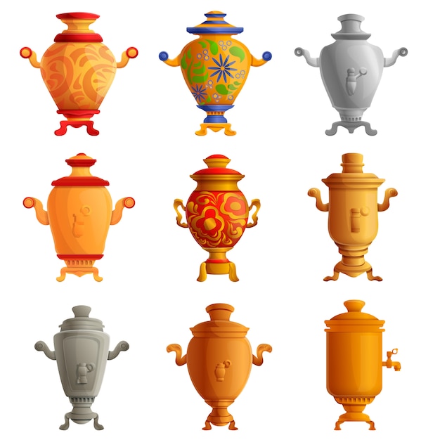 Samovar icons set