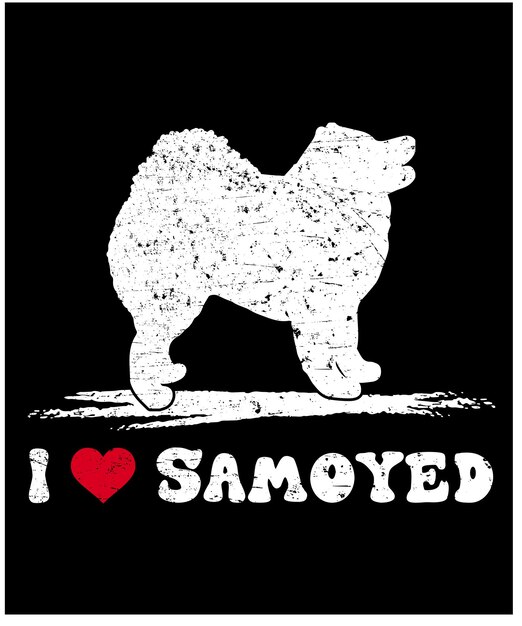 Vector samoyed dog silhouette a white background samoyed tshirt design