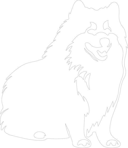 samoyed outline silhouette white background