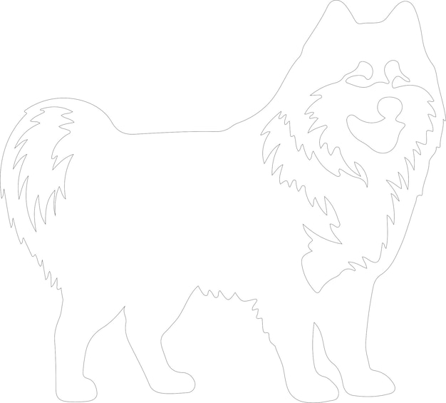 samoyed outline silhouette white background