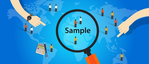 sample from population statistics research survey methodology selection concept