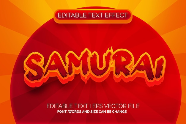 samurai cartoon Editable Text Effect