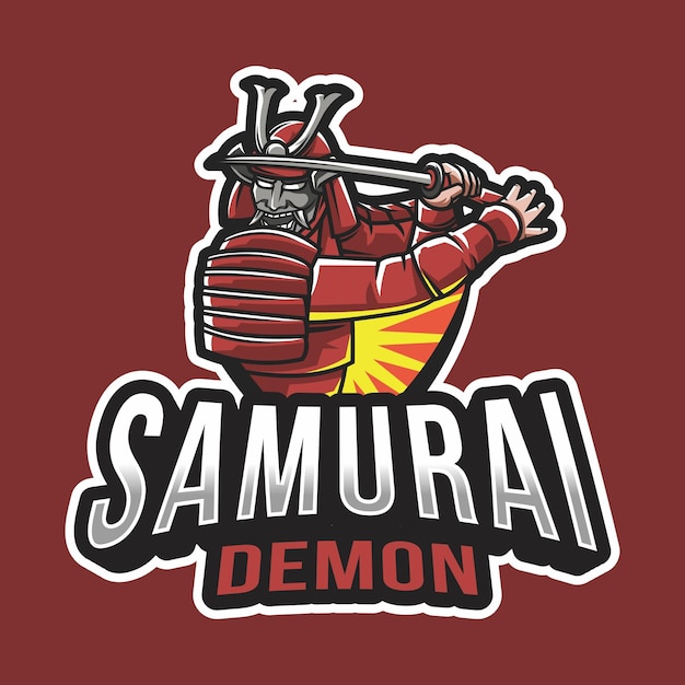 samurai demon logo illustration