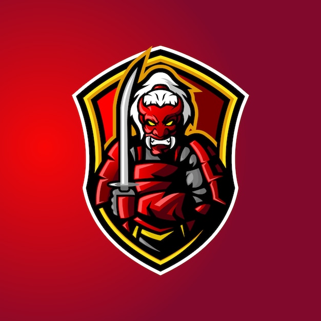 Samurai Demon Mascot Logo