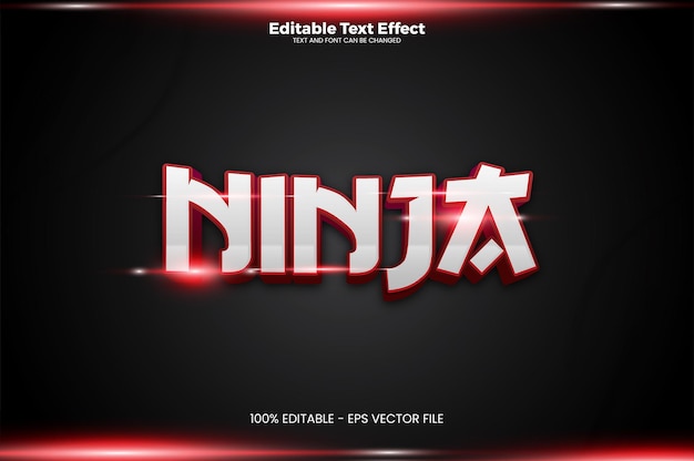 Samurai Editable text effect in modern trend style Premium Vector