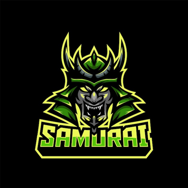 Samurai esport mascot illustration logo