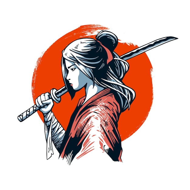 Vector samurai girls artwork