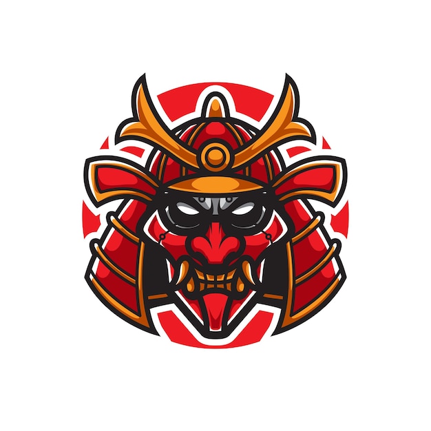 SAMURAI HEAD SPORT MASCOT LOGO