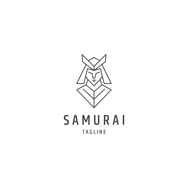 Samurai line logo design