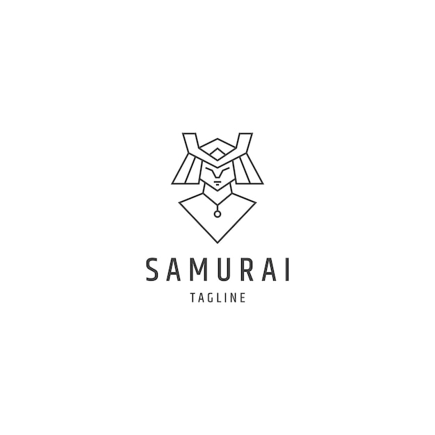 Samurai line logo design