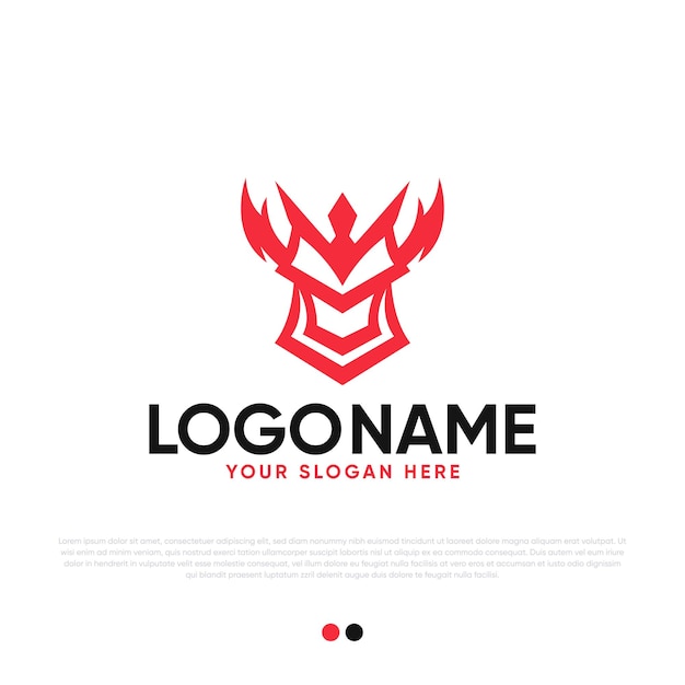 Samurai Logo Design Premium Vector