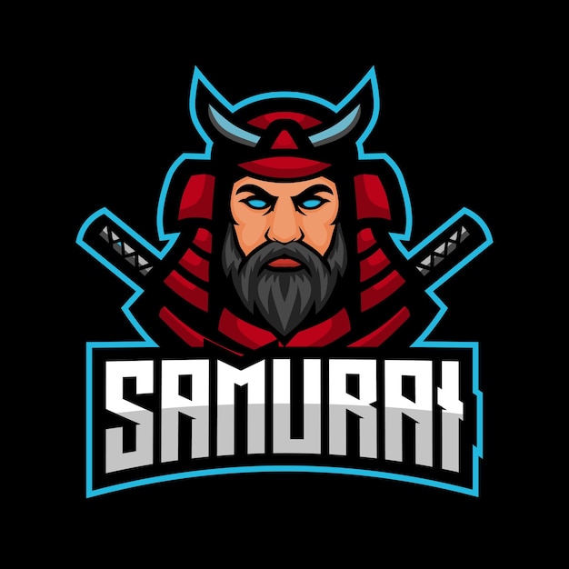 Samurai mascot gaming logo design