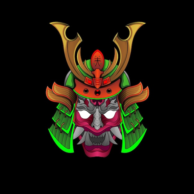 Samurai mask Oni Devil Japanese Traditional armor shogun warrior