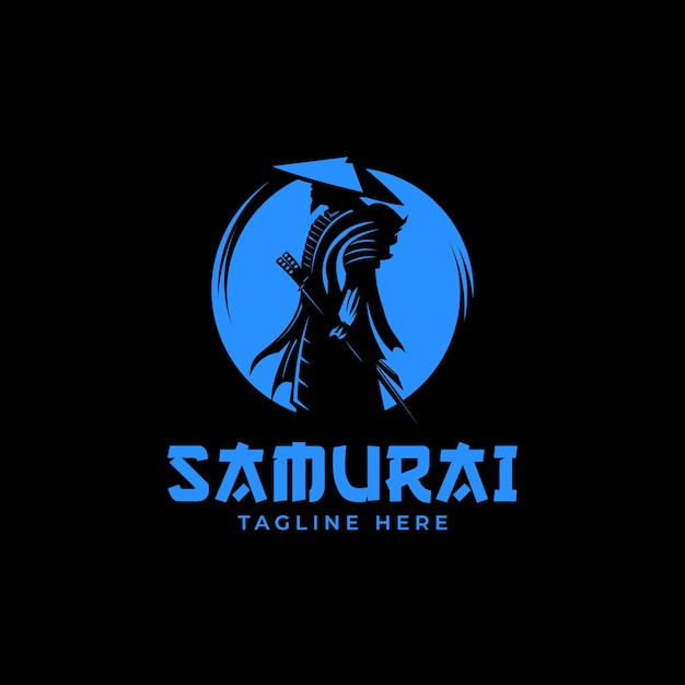 Samurai Moon Logo Design Illustration