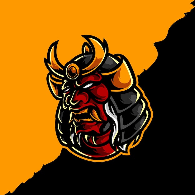 Samurai Oni Mask Logo Design