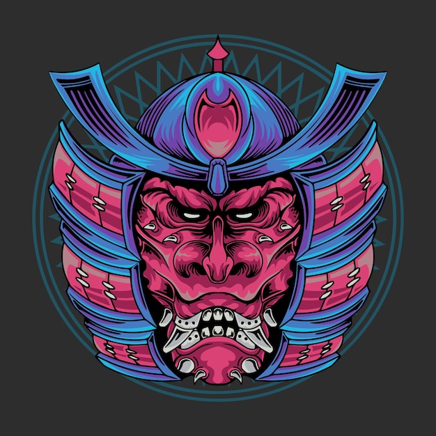 Samurai ronin mask vector illustration