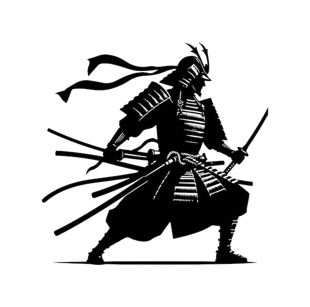 Vector samurai vector silhouette illustration