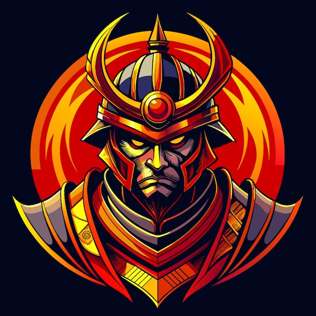 samurai warrior tshirt design no mockup vector illustration