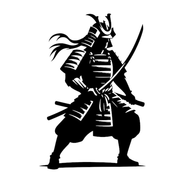 Vector samurai warrior vector silhouette illustration