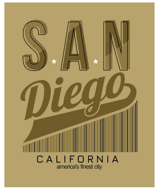 San diego Vintage typography design in vector illustration tshirt clothing and other uses